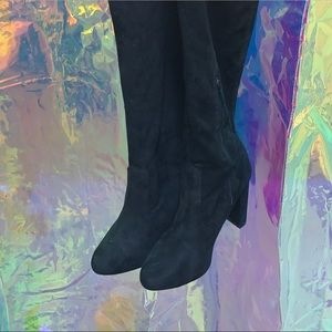 Black thigh high boots